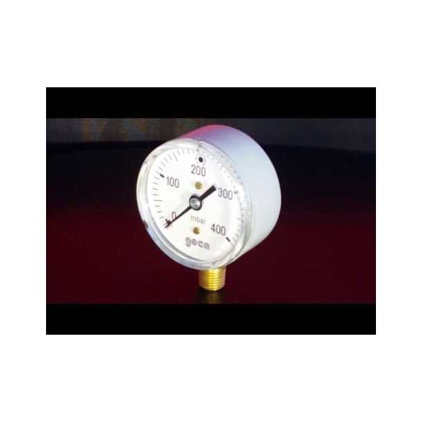 Pressure Gauge 63mm Dial, 0-400 mbar, 1/4" mount