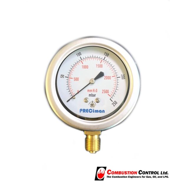 Pressure Gauge 0-250mbar dia63mm