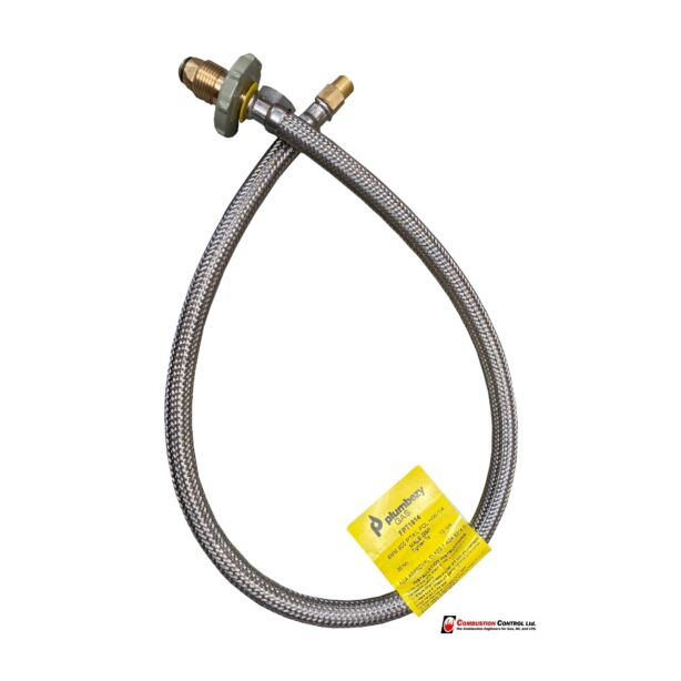 LPG POL Gas hose SS braided 900mm H/W 1/4 BSP