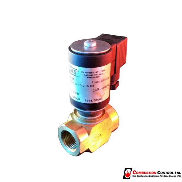 MADAS DN15 24VDC Brass Solenoid Valve pmax 200mbar