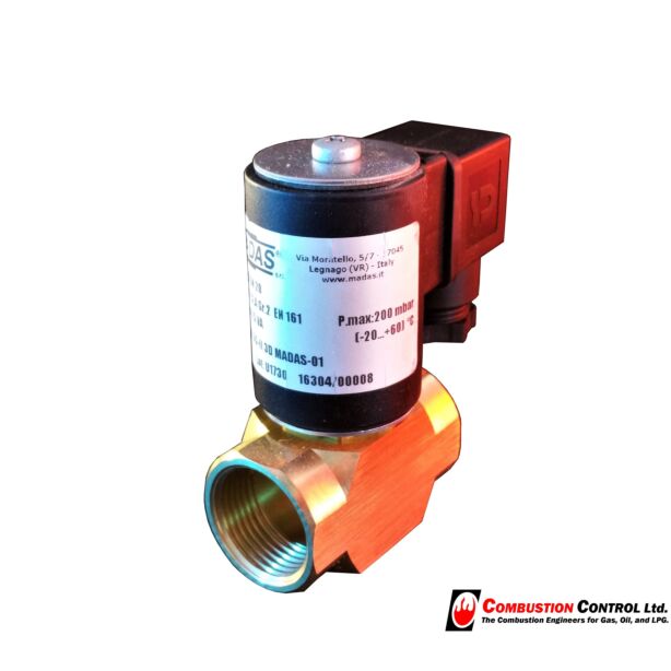 MADAS DN20 24VDC Brass Solenoid Valve pmax 200mbar