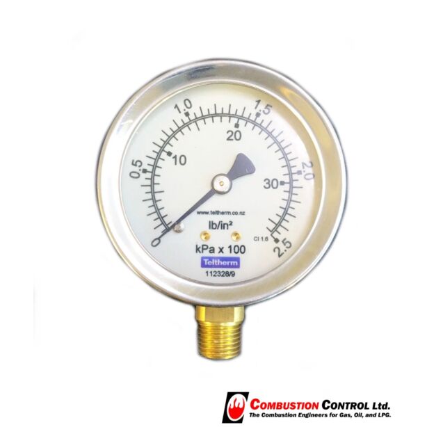 Pressure Gauge 0-200kpa dia 63mm bottom entry