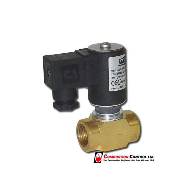 MADAS DN20 230VAC Brass Solenoid Valve pmax 200mbar