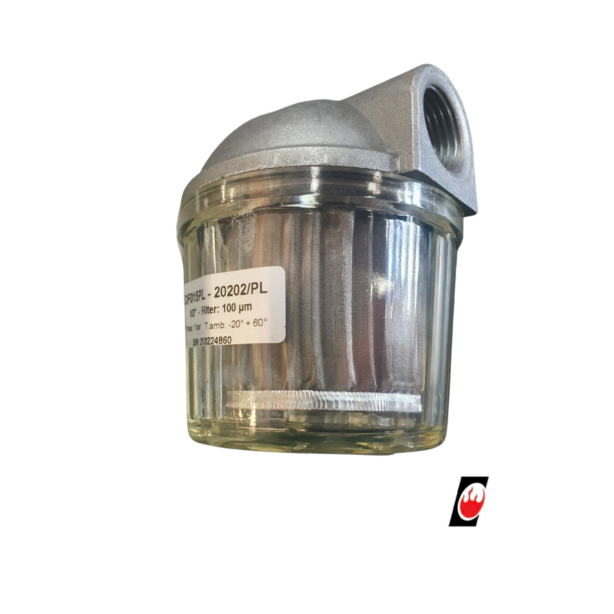 OIL Diesel Filter 1/2" connection 100 mf clear bowl