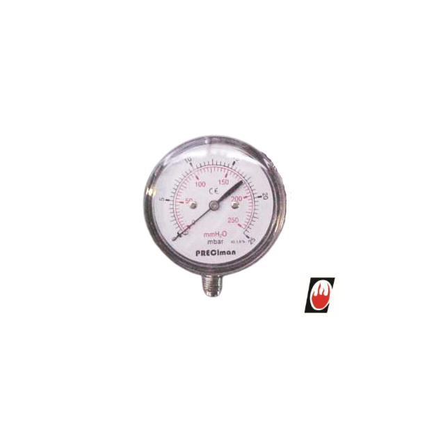 Pressure Gauge 0-25 mbar dia 63mm bottom entry see ID3615