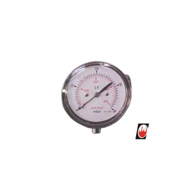 Pressure Gauge 0-40 mbar dia 63mm bottom entry
