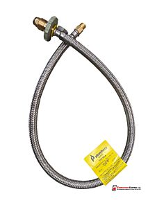 LPG POL Gas hose SS braided 900mm H/W 1/4 BSP