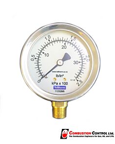 Pressure Gauge 0-200kpa dia 63mm bottom entry