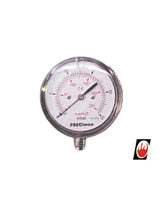 Pressure Gauge 0-25 mbar dia 63mm bottom entry see ID3615